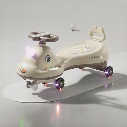 SKY-TOUCH Children's Twist and Swing Car with LED Wheels, Lights and Music, Twist, Spin, and Swing Control, Durable Rocking Car, Ride-On Toy, Suitable for Boys and Girls Ages 3+, Kid's Birthday Gift