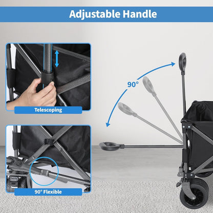 SKY-TOUCH Garden Cart Camping Wagon Foldable, Shopping Trolleys Utility Outdoor Wagon Collapsible Garden Camping Picnic Cart