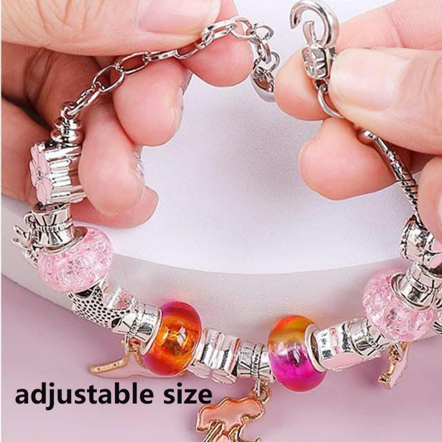 SKY-TOUCH Charm Bracelet Making Kit for Girls, 68pcs DIY Jewelry Making Kits with Box, Gift for Girls Craft Toys Birthday Christmas Toys Age 6-12
