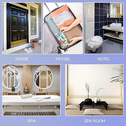 SKY-TOUCH 6 Pairs Of Disposable White Slippers, Individually Packaged, Cotton Non-Slip, Suitable For Hotels, Spas, Graduation Ceremonies, Wedding Parties, Home Travel, Suitable For Adults