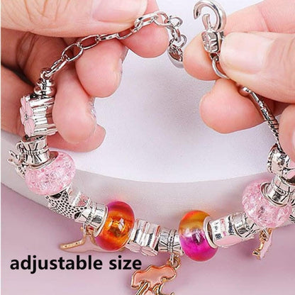 SKY-TOUCH Charm Bracelet Making Kit for Girls, 68pcs DIY Jewelry Making Kits with Box, Gift for Girls Craft Toys Birthday Christmas Toys Age 6-12