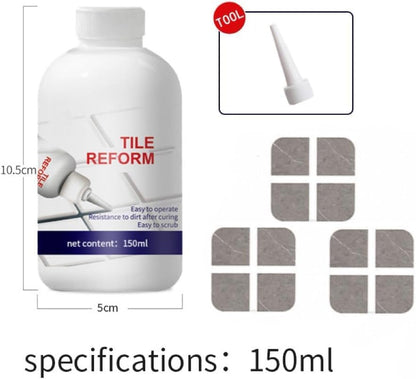 SKY-TOUCH Tile Grout Sealant 2 pcs,150ml White Tile Gap Repair Filler for Bathroom&Kitchen, Waterproof Anti-Mold Tile Gap Filler, Wall & Floor Crack Repair Adhesive-with Seam Ball & Scraper