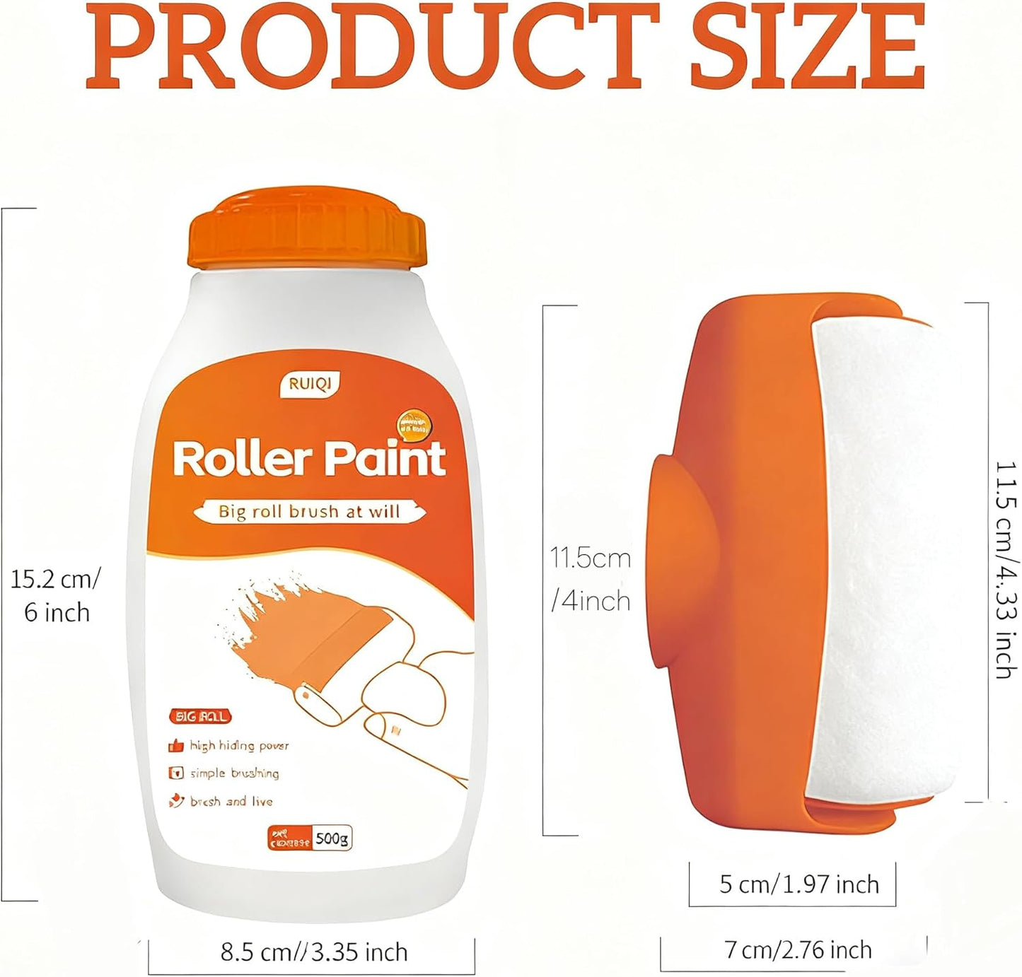 SKY-TOUCH 500g Wall Repair Paint Kit With Roller 2pcs, Includes Sandpaper and Gloves, Low-Odor Latex Paint for Repairing Stains, Mold, Discoloration, Graffiti, and Scratches on Walls