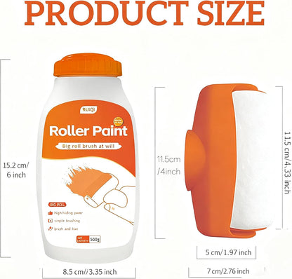 SKY-TOUCH 500g Wall Repair Paint Kit With Roller 2pcs, Includes Sandpaper and Gloves, Low-Odor Latex Paint for Repairing Stains, Mold, Discoloration, Graffiti, and Scratches on Walls