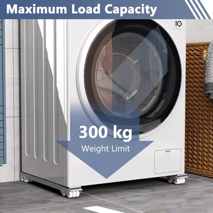 SKY-TOUCH Washing Machine Base with Brake, Movable Adjustable Base for Washer, Dryer, Refrigerator, Load 300kgs, Grey - 45x5cm