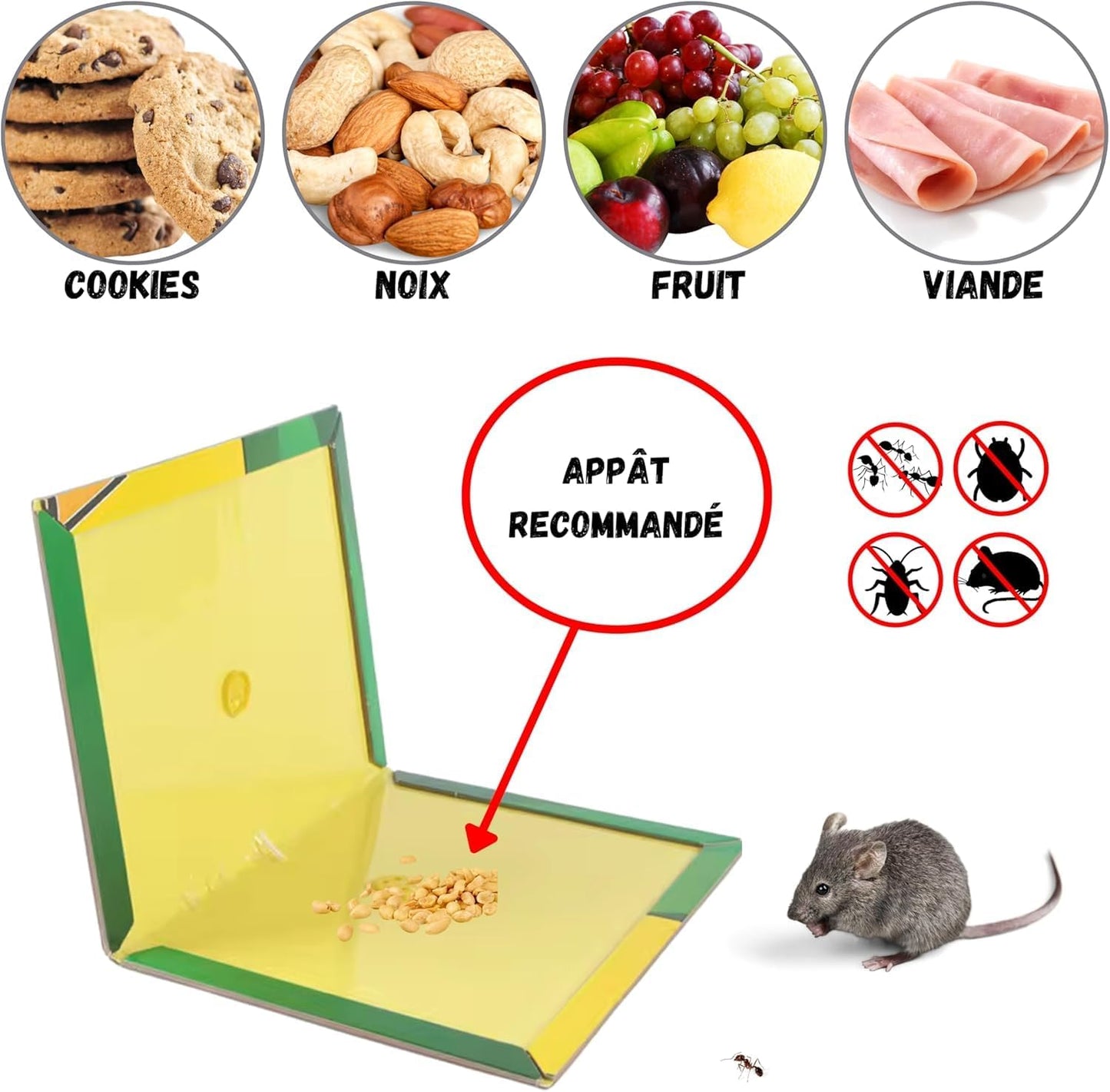 SKY-TOUCH 15pcs Mouse Glue Traps – Strong Adhesive Rodent Catcher, Powerful and Effective Mouse Sticky Boards for Home and Office Pest Control