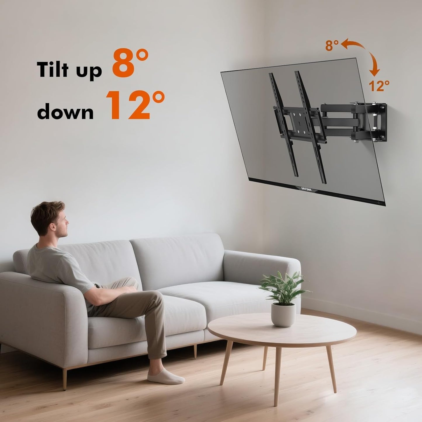 SKY-TOUH TV Wall Mount Stand for 26-55 Flat Screen/LED/4K TVs, Full Motion TV Mount with Swivel and Tilt Articulating Dual Arms, Max VESA 400x400mm, Holds up 50KG