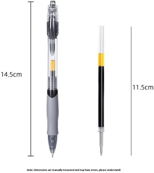 SKY-TOUCH 12 PCS set 0.5mm Retractable Black Ink Pens, Bullet Tip, Quick Drying Black Ink, Soft Rubber Grip, Smooth Writing, Perfect for Exams & Signing