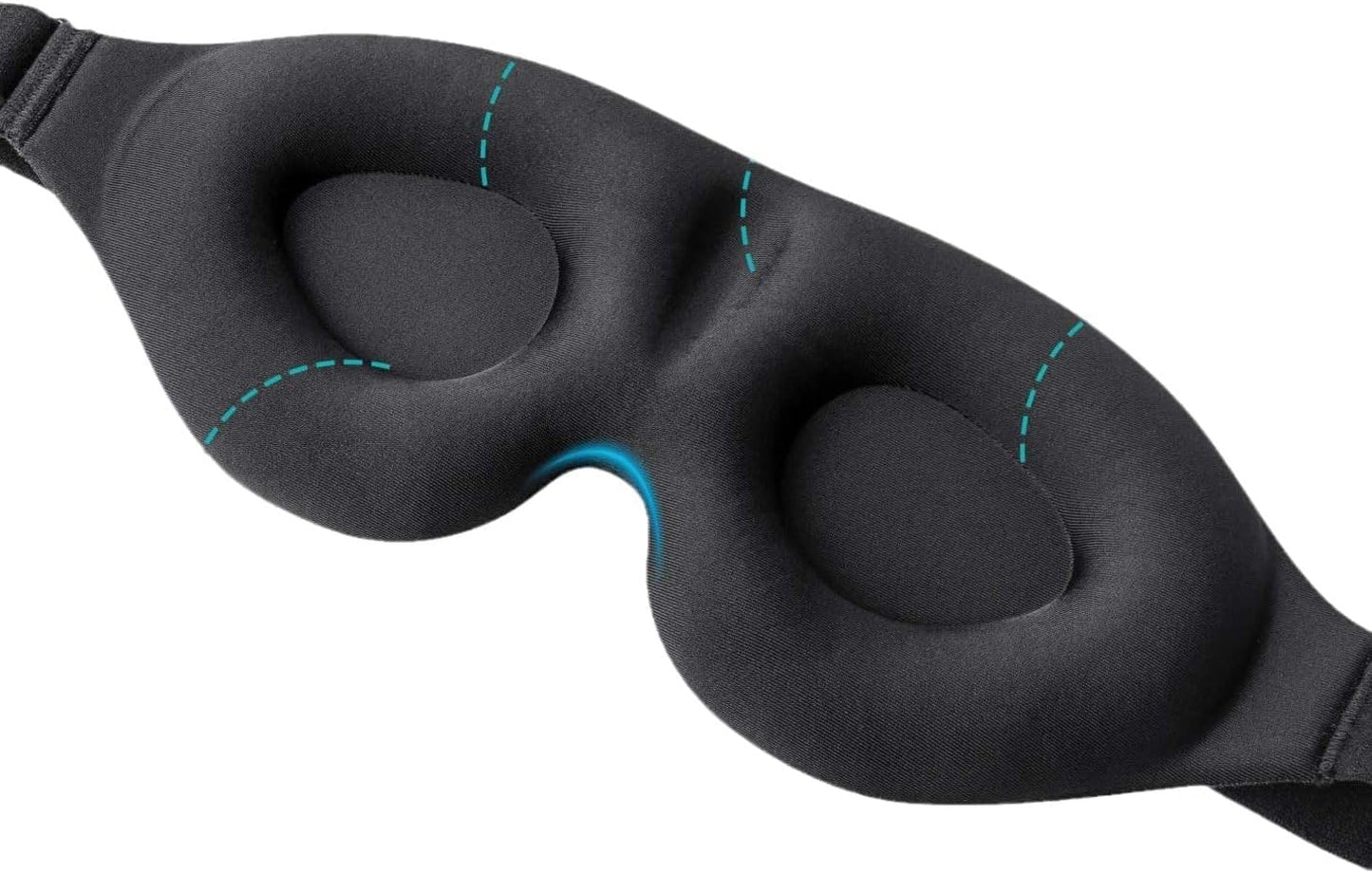 SKY-TOUCH 2PCS 3D Blackout Sleep Mask, Eye Mask for Sleeping,100% Blackout,Sleep Mask Men Women, with Adjustable Strap for Sleeping, Yoga, Traveling (Black)