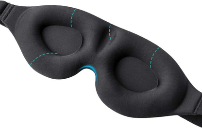 SKY-TOUCH 2PCS 3D Blackout Sleep Mask, Eye Mask for Sleeping,100% Blackout,Sleep Mask Men Women, with Adjustable Strap for Sleeping, Yoga, Traveling (Black)