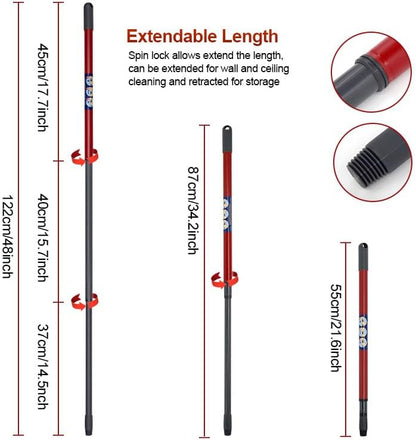 SKY-TOUCH 2in1 Easy Wring & Clean Spin Mop & Bucket Set with Foot Pedal, 3-Section Retractable Handle, Floor Mop with Spin Wringer, 360 Degree Easy All-Around Cleaning for Home Kitchen Floor Cleaning