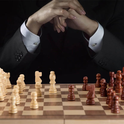 SKY-TOUCH Magnetic Wooden Chess Set, Chess Set, Chess Board, Adult Magnetic Set,Classic Handmade Game Board,Portable and Folding Game for Kids and Adults,Beginners and Professionals,39 * 39 * 1cm.