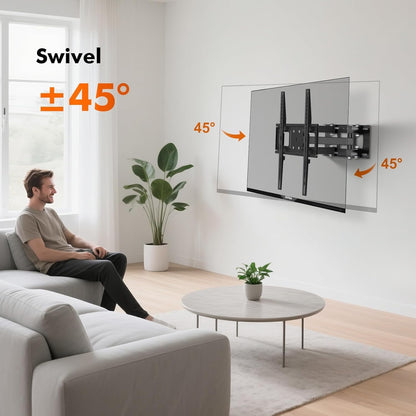SKY-TOUH TV Wall Mount Stand for 26-55 Flat Screen/LED/4K TVs, Full Motion TV Mount with Swivel and Tilt Articulating Dual Arms, Max VESA 400x400mm, Holds up 50KG