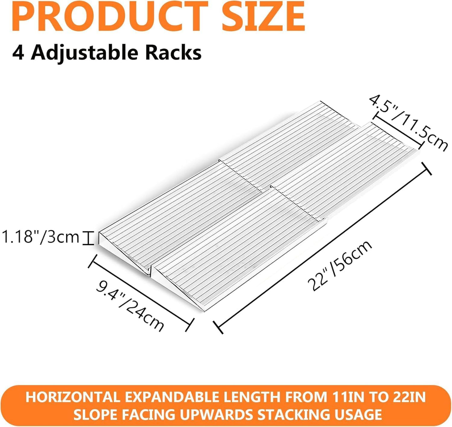 SKY-TOUCH Spice Drawer Rack, 4 Tier- 2 Set (8 Pcs) Expandable From 11" to 22" Clear Acrylic Seasoning Jars Drawers Organizer, Kitchen Drawers, Cabinets Countertops Expandable Storage for Spice Jars