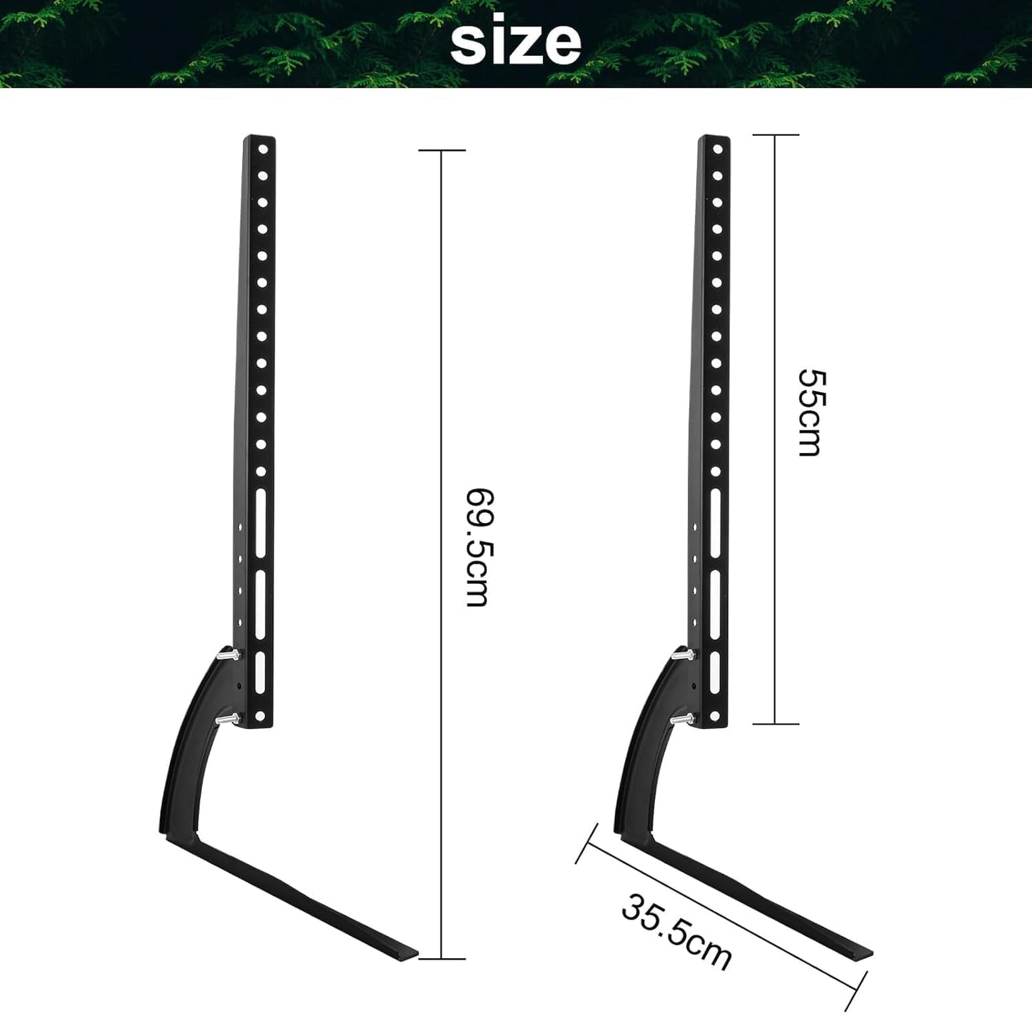SKY-TOUCH Universal Tabletop TV Stand for 37-75" LCD LED Flat Screen TV Height Adjustable with VESA 200x200mm to 500x500mm Max Holds 55kg