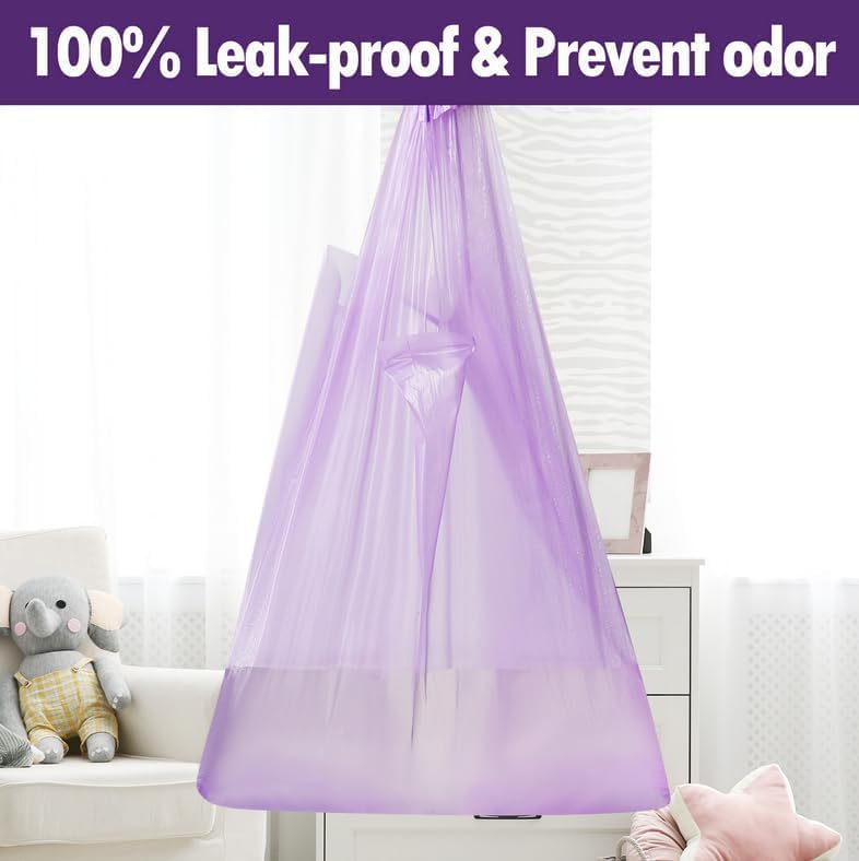 SKY-TOUCH Portable Biodegradable Disposable Diaper Wet Waste Bag (400pcs/box) Baby Powder Scented Wet Waste Bag Vest Design Baby Diaper Bag Suitable for Travel and Daily Use