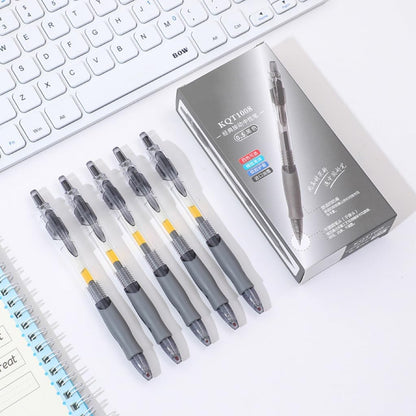 SKY-TOUCH 12 PCS set 0.5mm Retractable Black Ink Pens, Bullet Tip, Quick Drying Black Ink, Soft Rubber Grip, Smooth Writing, Perfect for Exams & Signing