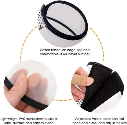 SKY-TOUCH Adjustable Cat Recovery Cone, Lightweight Plastic Elizabeth Collar for Cats, Kittens, and Small Dogs After Surgery, Soft Protective E-Collar to Prevent Licking and Biting Wounds(M 22-26cm)