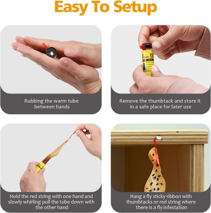 SKY-TOUCH 28 Pcs Sticky Fly Trap Indoor,Fly Traps Outdoor Hanging, Fruit Fly Trap Strips Tape Killer, Flying Insect Trap for Gnat, Insect,Mosquito,Suitable for home, kitchen, terrace.