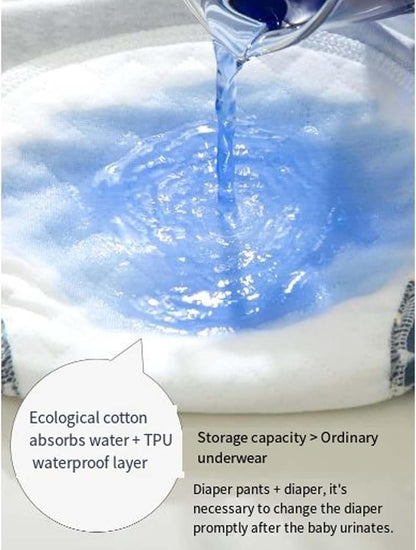 SKY-TOUCH 5PCS Baby Potty Training Pants Cotton, Soft Breathable Potty Training Underwear for 1-3 Years, Highly Absorbent Reusable Diapers for Baby Boys & Girls (M, Boy 8-13kg)