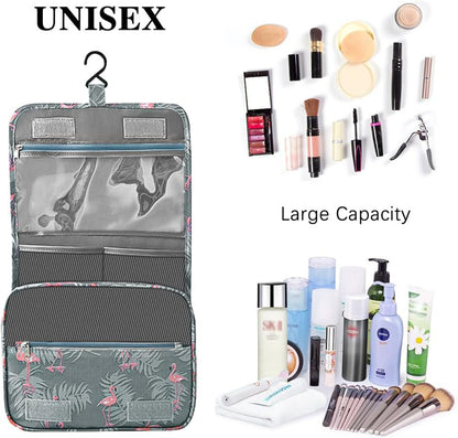 100pcs Travel Hanging Toiletry Wash Bag Waterproof Cosmetic Case Makeup Organiser Organizer Toiletry Storage Box with Adjustable Compartments for for Women Girls Kids (Grey)