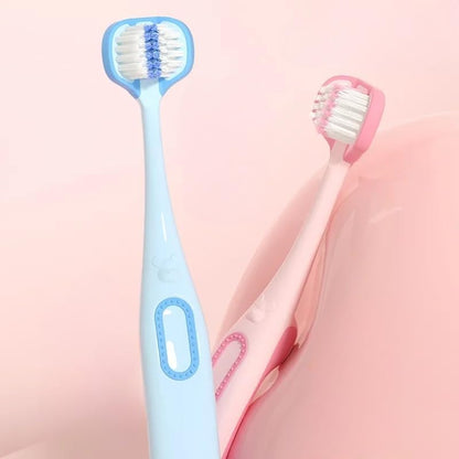 SKY-TOUCH Children's toothbrush set, Toddler toothbrush, Children's soft bristle toothbrush, Easy to hold, Three-sided brush head, Suitable for ϲhildren aged 2-8, （3 pack)