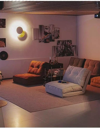 SKY-TOUCH Floor Sofa 3-in-1 Folding Sofa Bed with Velvet Look, Padded Sofa Bed up to 240 kg Load Capacity for Bedroom, Living Room, Coffee Brown, 55x89x12CM