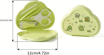 SKY-TOUCH Baby Nail Care Kit for & - Safe & Gentle Complete Set with Nail Clipper, Scissors, Cuticle Pusher & Nail File - Portable Newborn Grooming Tools (Pink/Green) - Baby Nail Trimmer Set, 12x10cm