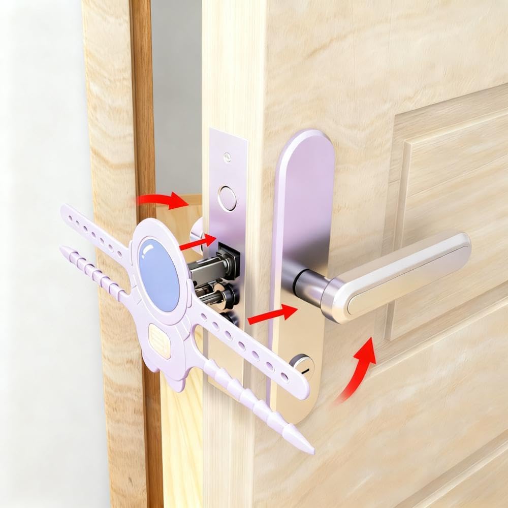 SKY-TOUCH 3PCS Silent Door Closer Cushion for Baby Rooms,Lock Buffer， Purple, Noise Reduction & Impact Protection, Soft Close for Quiet & Safe Doors