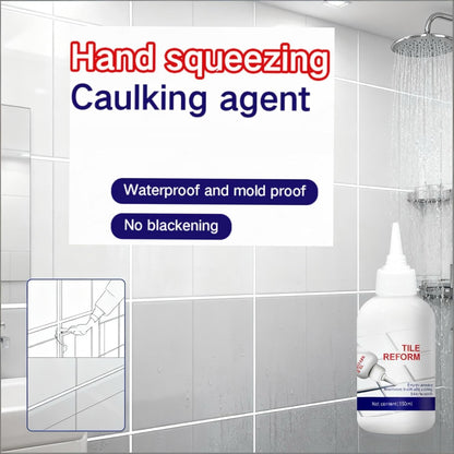 SKY-TOUCH Tile Grout Sealant 2 pcs,150ml White Tile Gap Repair Filler for Bathroom&Kitchen, Waterproof Anti-Mold Tile Gap Filler, Wall & Floor Crack Repair Adhesive-with Seam Ball & Scraper