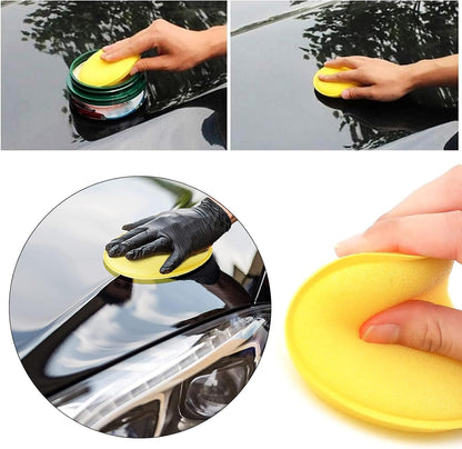SKY-TOUCH 12-Pack Car Wax Applicator Sponges, High-Density Circular Foam Pads for Polishing & Buffing, Soft Microfiber Cleaning Sponge for Car Detailing, Auto Waxing