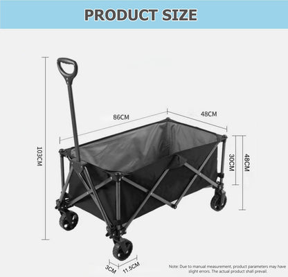 SKY-TOUCH Garden Cart Camping Wagon Foldable, Shopping Trolleys Utility Outdoor Wagon Collapsible Garden Camping Picnic Cart