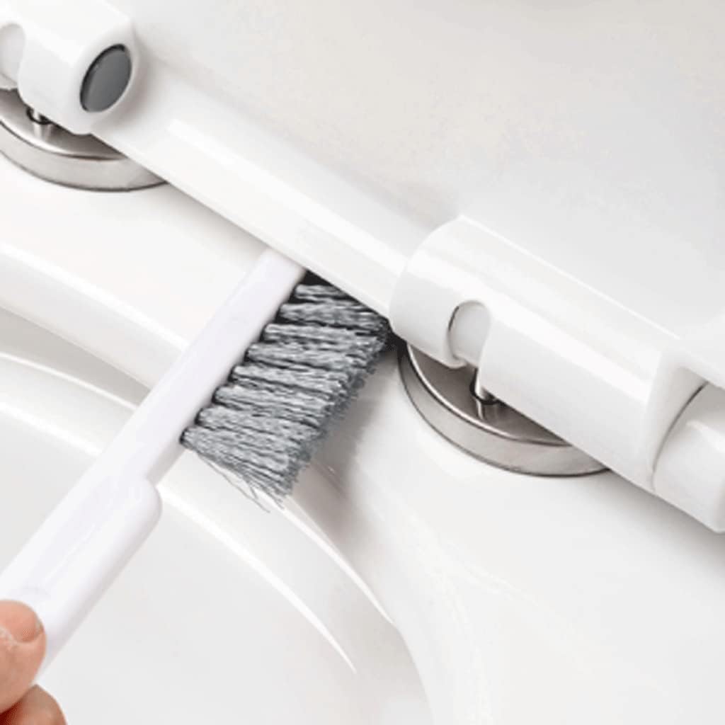 SKY-TOUCH Soft Wall-Mounted and Floor-Standing Dual Purpose Toilet Brush with Silicone Bristles Toilet Brush and Holder Deep Cleaning Reusable, Square - Easy Keep Clean