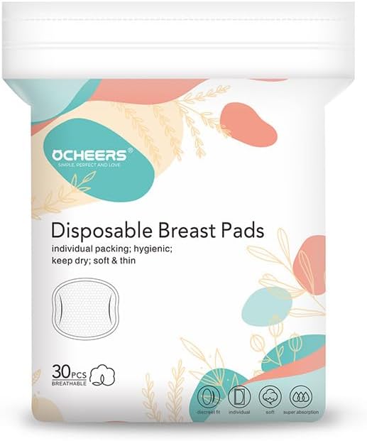 SKY-TOUCH 30 sheet Disposable Breast Pads,Soft Nursing Pads Breast Pads,Wrapped Absorbent Breast Pads for Breastfeeding, Ultra-Absorbent and Portable Breast Pads,Leak-Proof Portable Nipple Pads