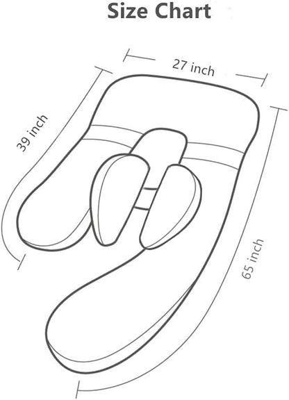 SKY-TOUCH Pregnancy pillow,Side Sleeper Pillow Pregnant,Support Waist, Abdomen and Legs,Comfortable Side Sleeping Waist Belly Back Support U-shaped Multifunctional Pillow,Removable and washable