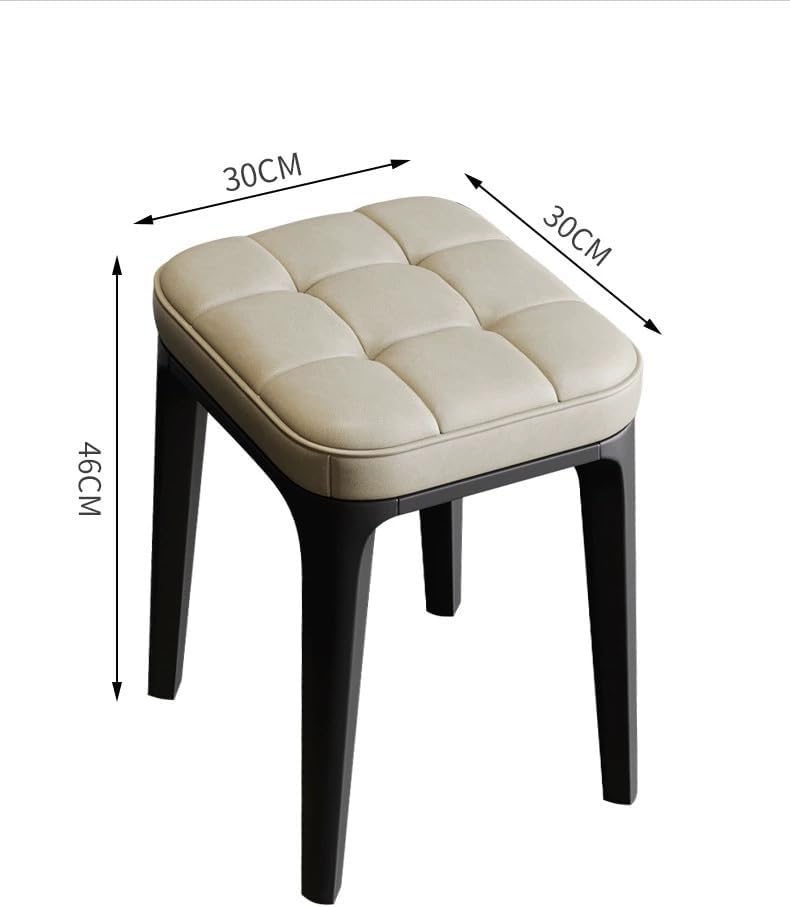 SKY-TOUCH Stool Household Nordic Chair Simple Modern Plastic Dining Chair Internet Celebrity Light Luxury Dressing Table Makeup Stool Eating High Stool (Beige 36 * 36 * 40cm)