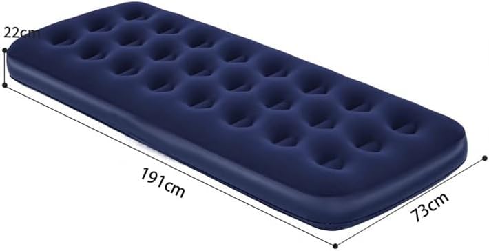 SKY-TOUCH Single Air Mattress without Pump : Portable Camping Airbed with Storage Bag for Home Outdoors Hiking Camping Travel (191 * 73 * 22cm Blue)