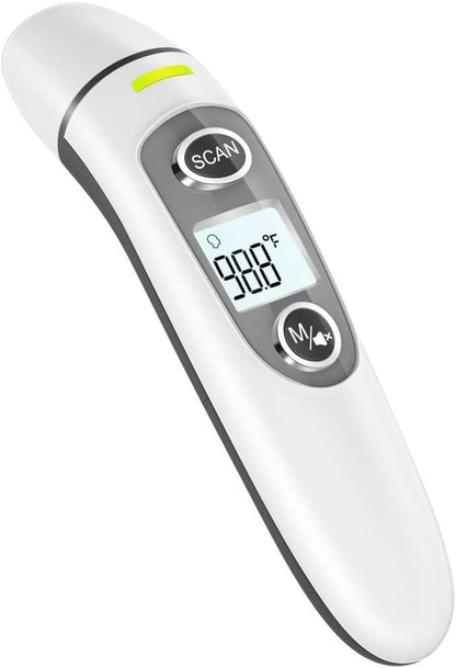 SKY-TOUCH Ear and Forehead Thermometer for Kids and Adult,Touchless Digital Infrared Thermometer Gun with Memory Recall, Reading Storage, Fever Alarm,Mute Mode,White,39 * 27.3 * 160mm-Storage Pocket