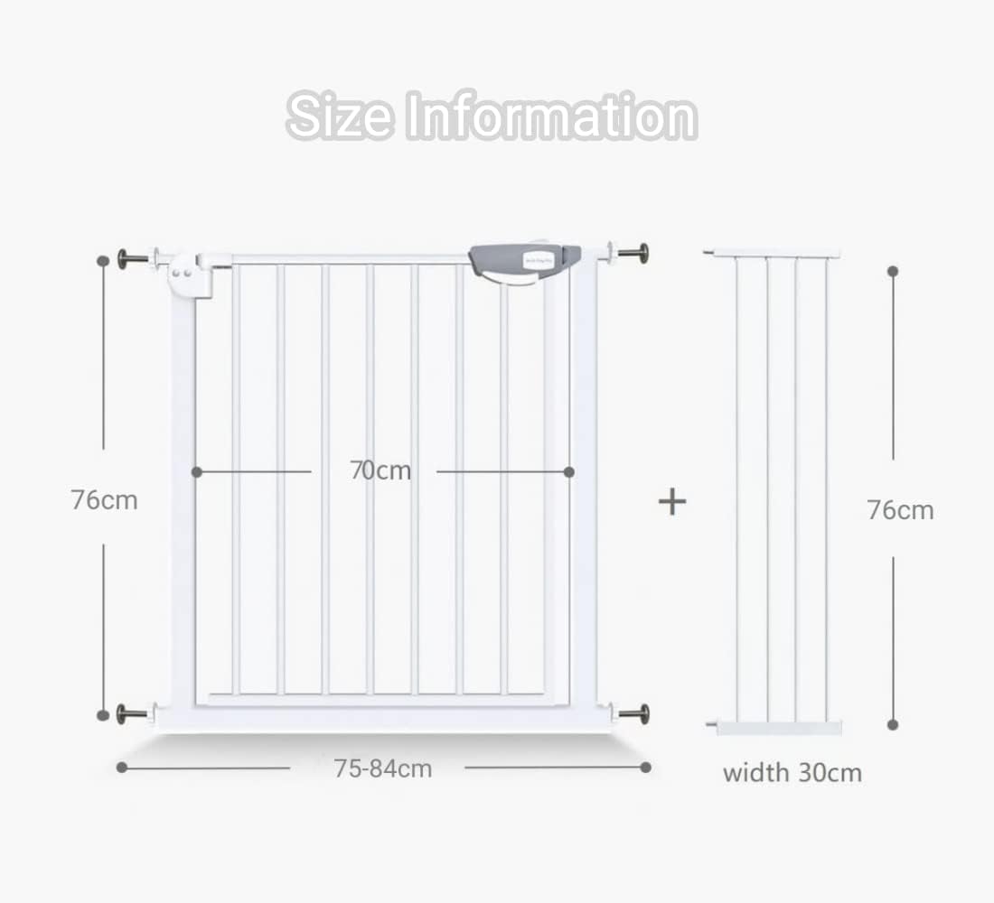 SKY-TOUCH Auto Close Safety Baby Gate, Extra Wide Child Gate with 10 cm Extension Kit Maximum Suitable For 94 cm, Baby Gates for Stairs & Doorways, Easy Install (Safety Railing + 10cm Extension Kit)