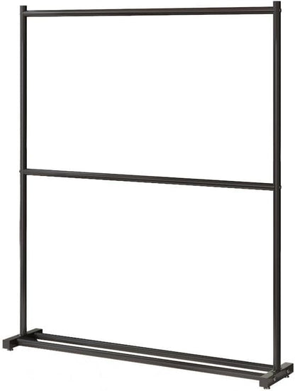 SKY-TOUCH Double Rod Clothing Garment Rack : Double Level Clothes Rack Organizer with Bottom Shelf Large Load Capacity Metal Clothing Rack for Bedroom Hanging Clothes (150 * 182 * 40cm Black)