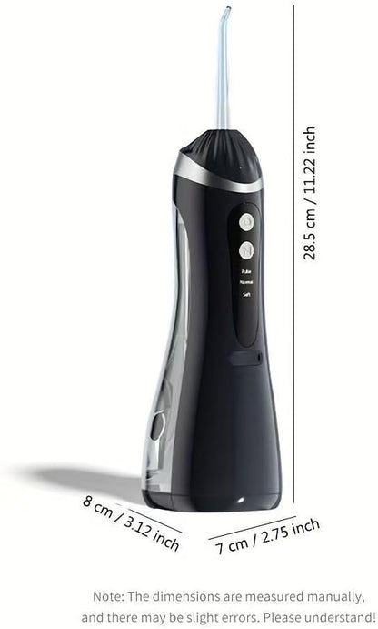 SKY-TOUCH Water Flosser Professional Cordless Oral Irrigator,with 3 Modes 4 Replaceable Tips,Deep Cleaning, Rechargeable, Waterproof, BPA-Free, Portable, Home and Travel, Black