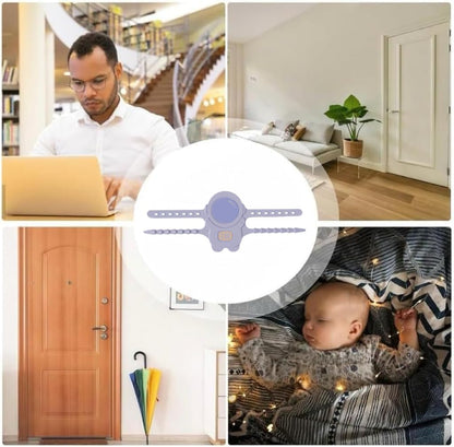 SKY-TOUCH 3PCS Silent Door Closer Cushion for Baby Rooms,Lock Buffer， Purple, Noise Reduction & Impact Protection, Soft Close for Quiet & Safe Doors