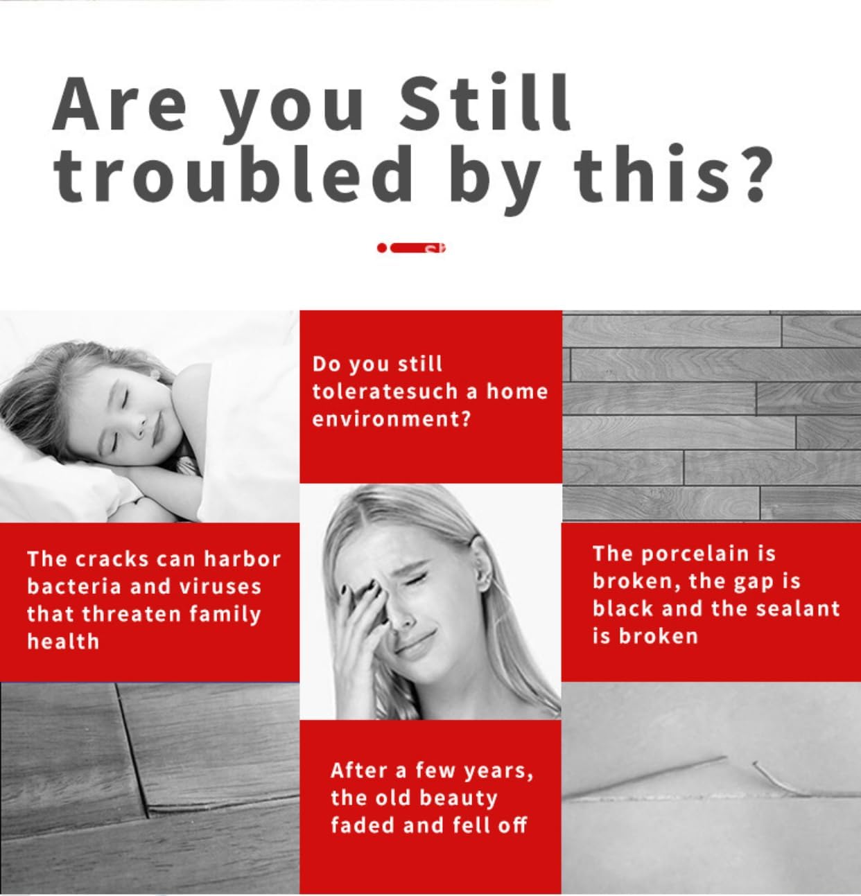 SKY-TOUCH Tile Grout Sealant 2 pcs,150ml White Tile Gap Repair Filler for Bathroom&Kitchen, Waterproof Anti-Mold Tile Gap Filler, Wall & Floor Crack Repair Adhesive-with Seam Ball & Scraper