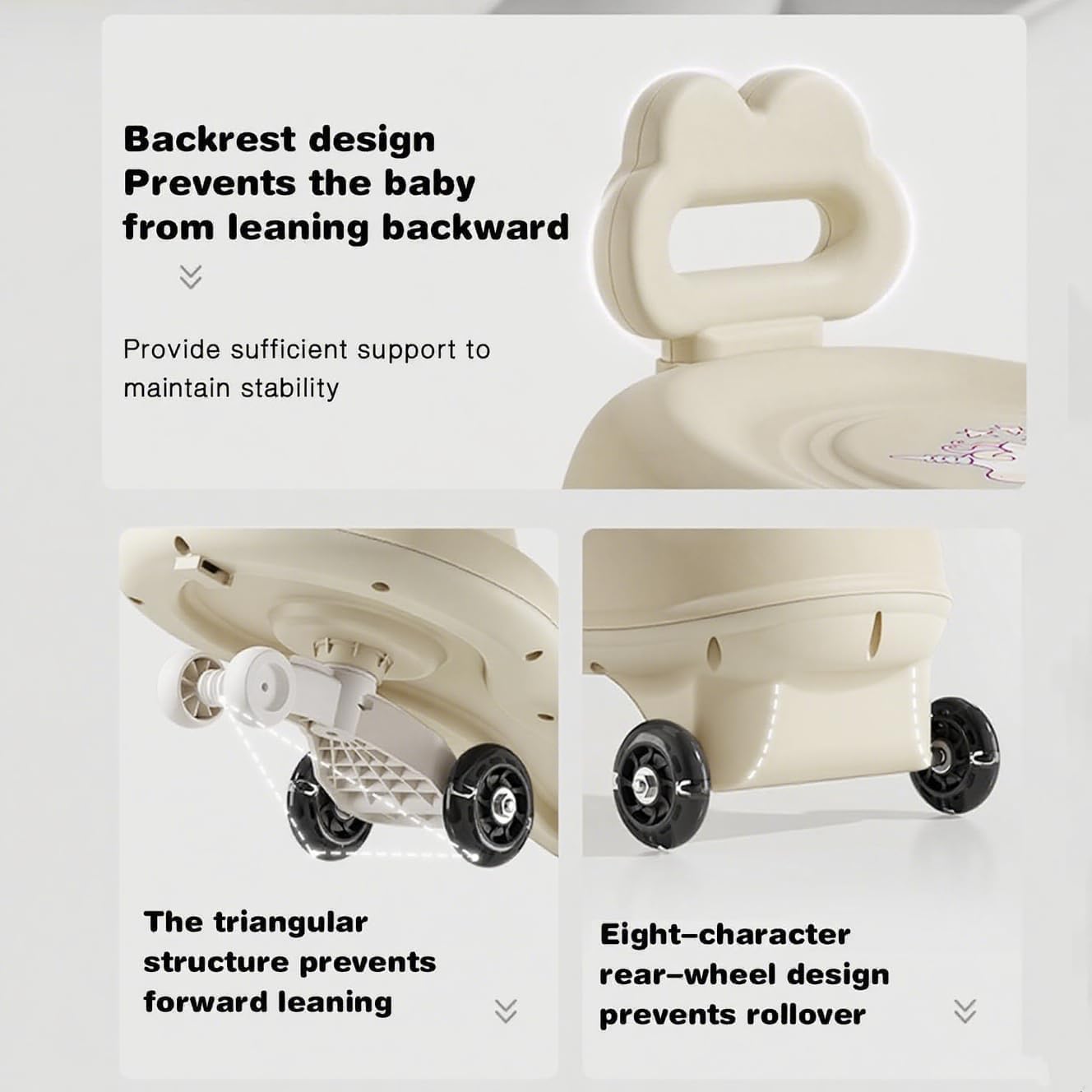 SKY-TOUCH Children's Twist and Swing Car with LED Wheels, Lights and Music, Twist, Spin, and Swing Control, Durable Rocking Car, Ride-On Toy, Suitable for Boys and Girls Ages 3+, Kid's Birthday Gift