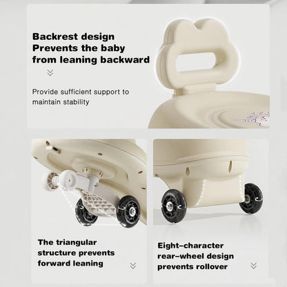 SKY-TOUCH Children's Twist and Swing Car with LED Wheels, Lights and Music, Twist, Spin, and Swing Control, Durable Rocking Car, Ride-On Toy, Suitable for Boys and Girls Ages 3+, Kid's Birthday Gift