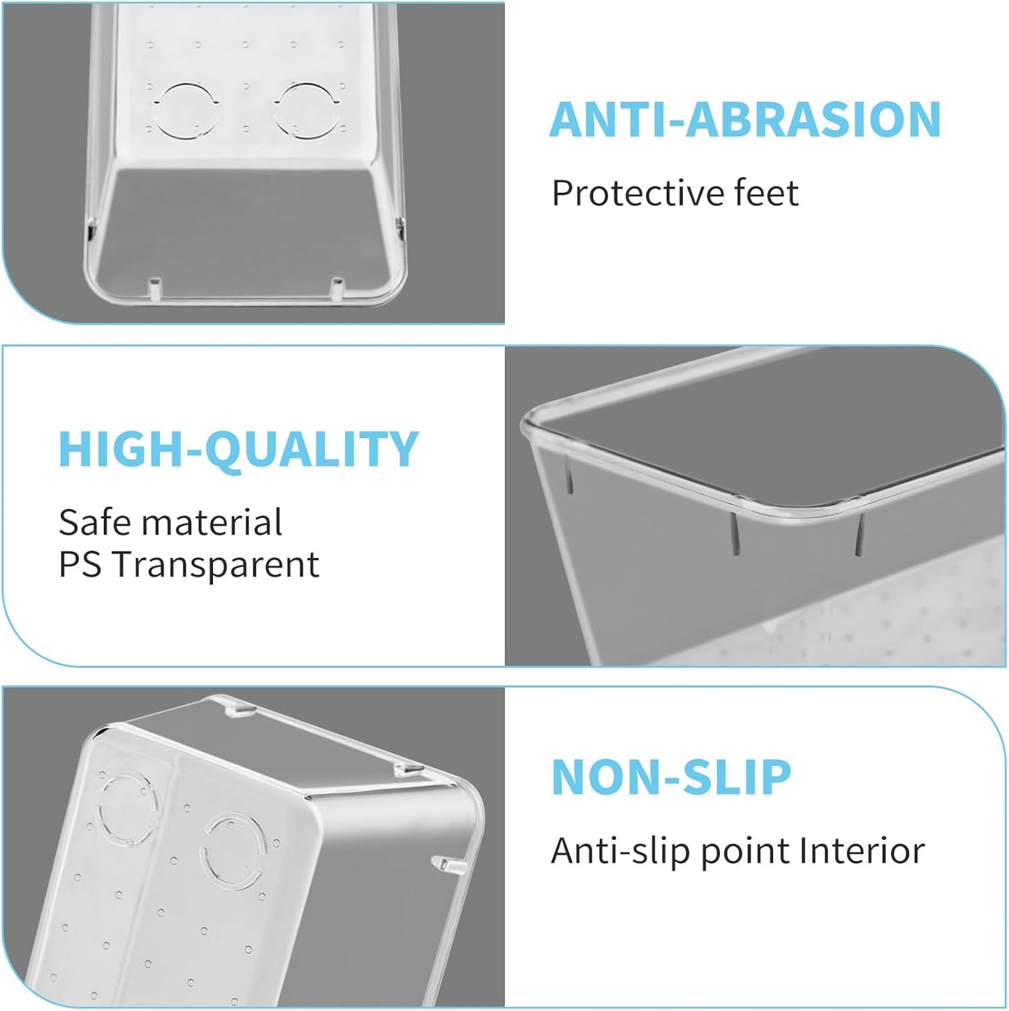 SKY-TOUCH 18PACK Clear Plastic Drawer Organizer,Drawer Organizer Trays,Desk Drawer Organizer Trays,4 Size Large Storage Organizer Divider Set for Fridge Organizer, Bathroom, Vanity Storage Bins,Office