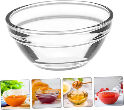SKY-TOUCH 2 PCS Glass Mix Bowl Set, Round Glass Bowl, Salad Bowl Glass for Kitchen, Baking, Prepping, Serving, Cooking, Stackable, Non-toxic, Microwavable, L Size: 26.5 x 11cm, S Size: 22.5 x 10cm