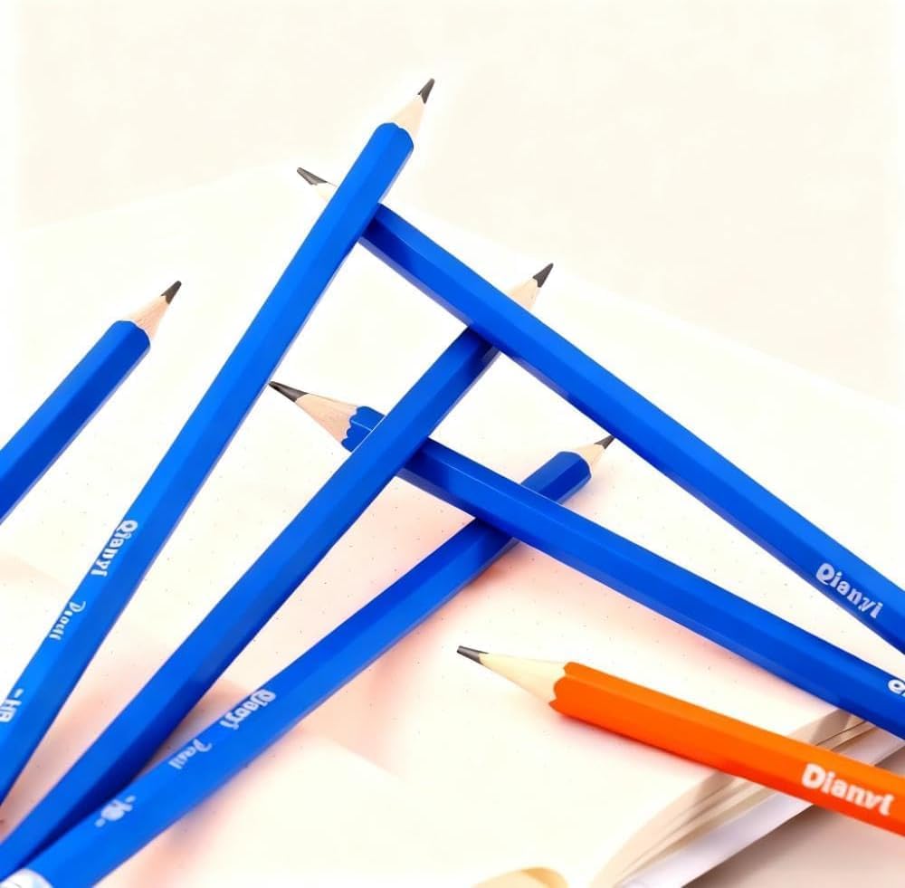 SKY-TOUCH HB hexagonal wood pencil, two set of 24, natural wood pencil set, non-toxic and environmentally friendly, suitable for smooth writing in exams, schools, offices, painting and sketching