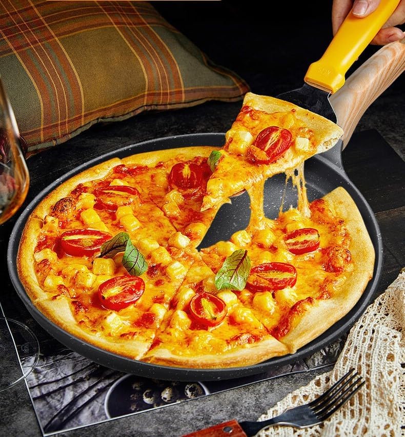 SKY-TOUCH 28CM Nonstick Skillets : Granite Coating Crepe Pan Tawa with Stay-Cool Handle PTFE & PFOA Free Pancake Pan for All Stovetops (Black)