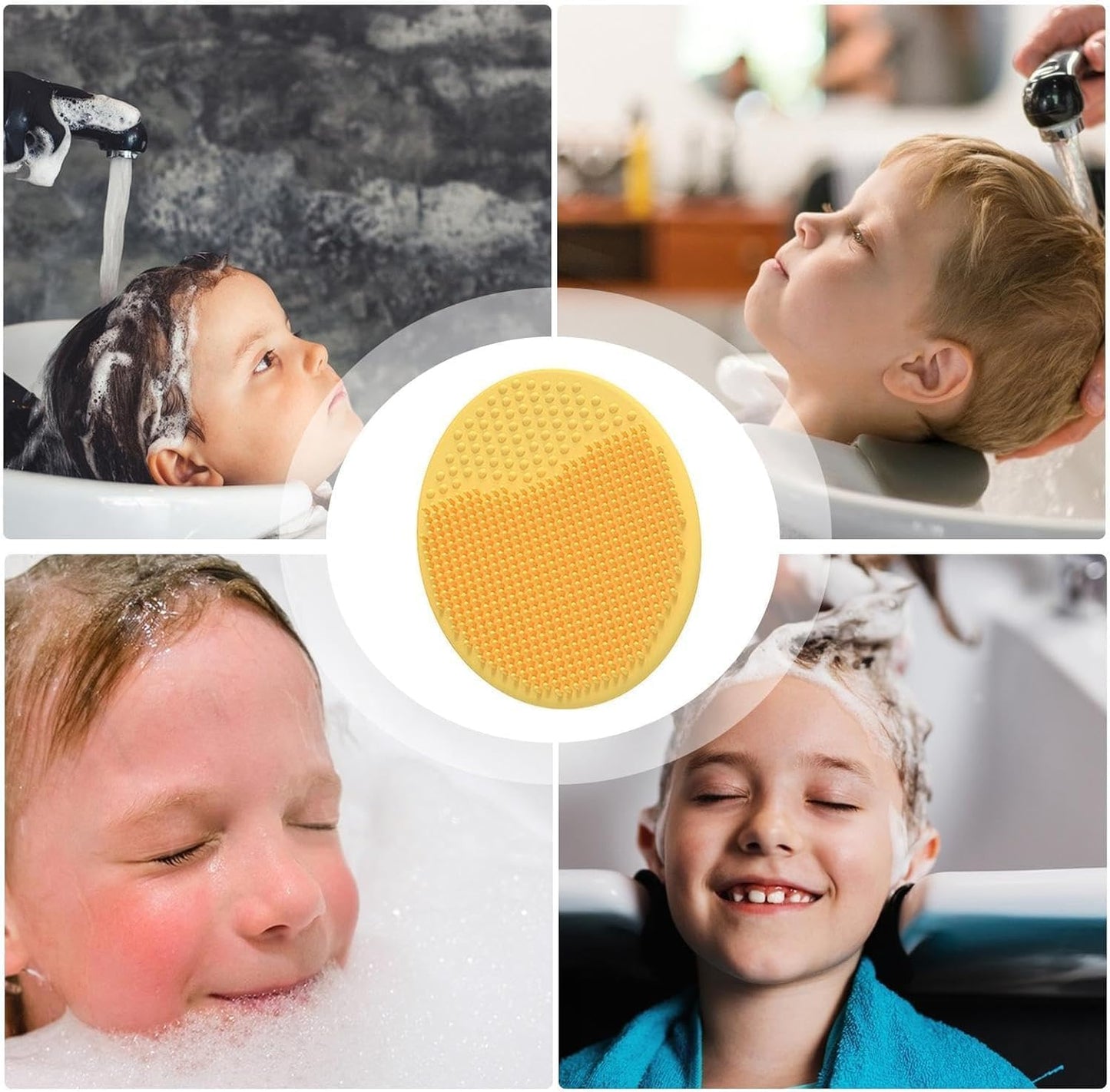 SKY-TOUCH 3PCS Silicone Baby Shampoo Brush, Gentle Scalp Comb for Cradle Cap, Soft Baby Hair Brush, Safe and Comfortable for Newborn Bathing